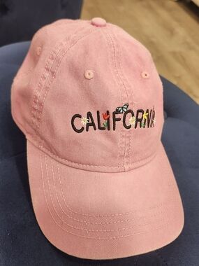 Pink "California" Embroidered Baseball Cap - Womens